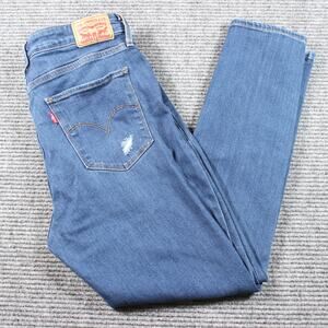 Levi’s 721 High Rise Skinny Ankle Womens 31 Blue Distressed Stretch